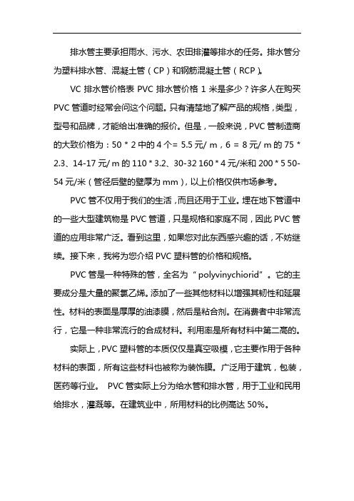 beat365官方最新版PVC给水管价格 参考(图2)